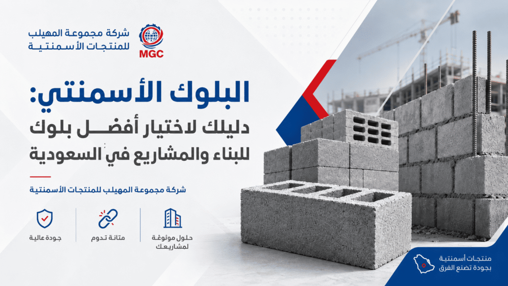 البلوك الأسمنتي: دليلك لاختيار أفضل بلوك للبناء والمشاريع في السعودية