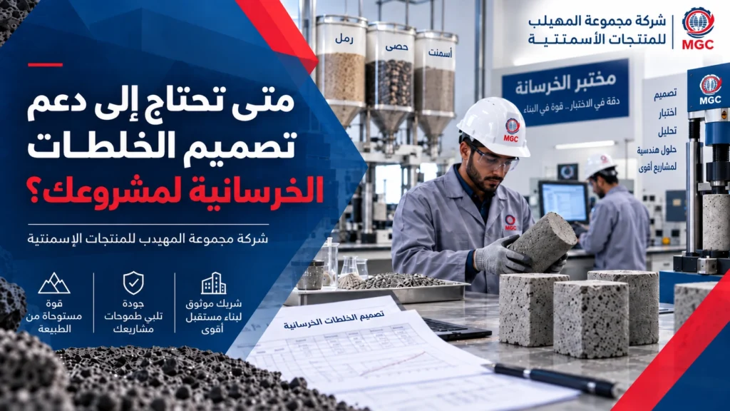 متى تحتاج إلى دعم تصميم الخلطات الخرسانية لمشروعك؟