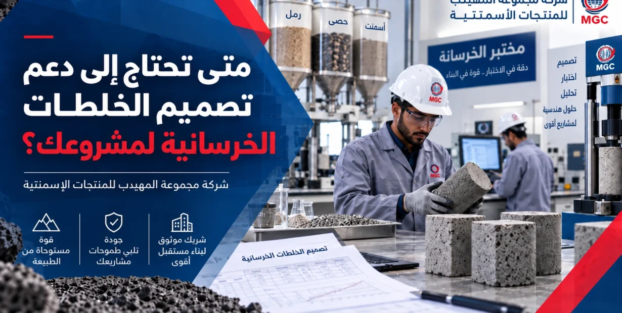 متى تحتاج إلى دعم تصميم الخلطات الخرسانية لمشروعك؟