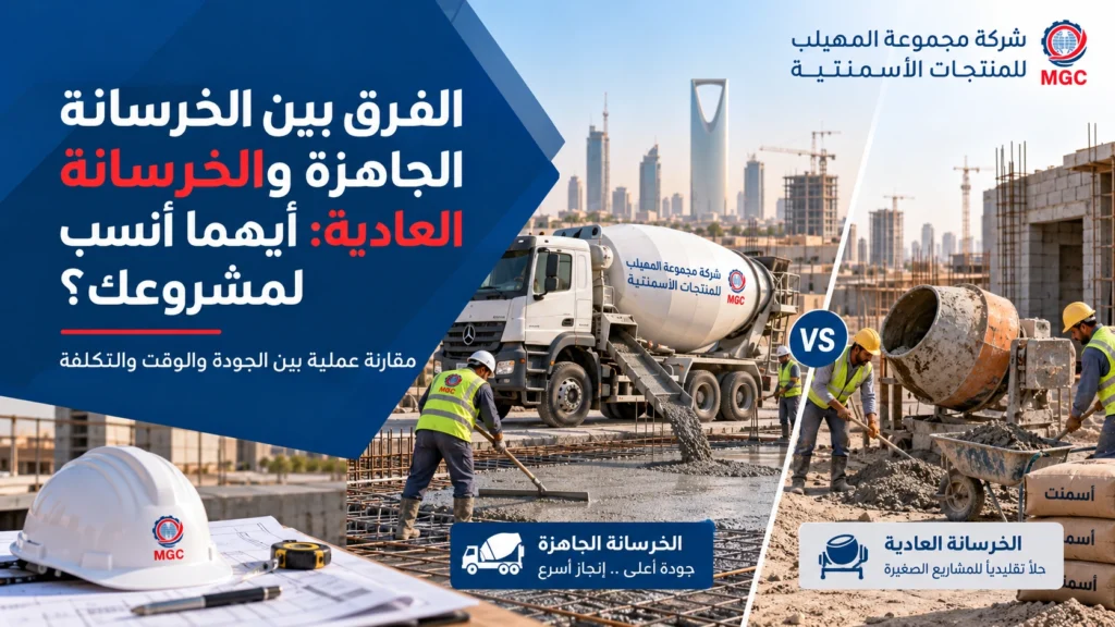 الفرق بين الخرسانة الجاهزة والخرسانة العادية: أيهما أنسب لمشروعك؟