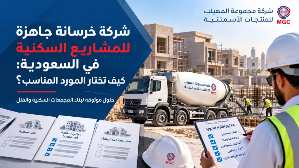 شركة خرسانة جاهزة للمشاريع السكنية في السعودية: كيف تختار المورد المناسب؟
