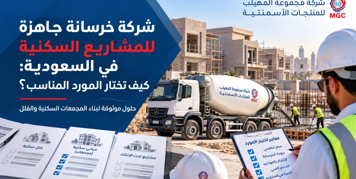 شركة خرسانة جاهزة للمشاريع السكنية في السعودية: كيف تختار المورد المناسب؟