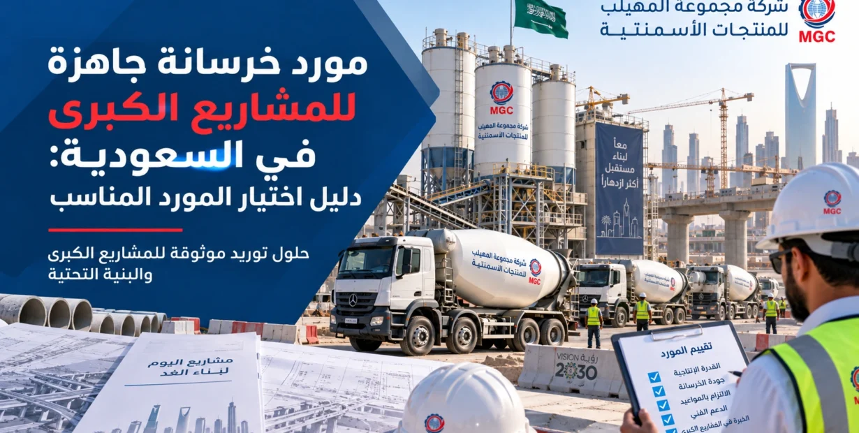 مورد خرسانة جاهزة للمشاريع الكبرى في السعودية: معايير الاختيار الصحيح