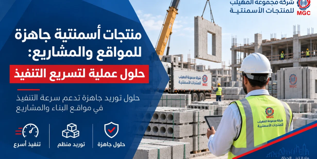 منتجات أسمنتية جاهزة للمواقع والمشاريع: حلول عملية لتسريع التنفيذ