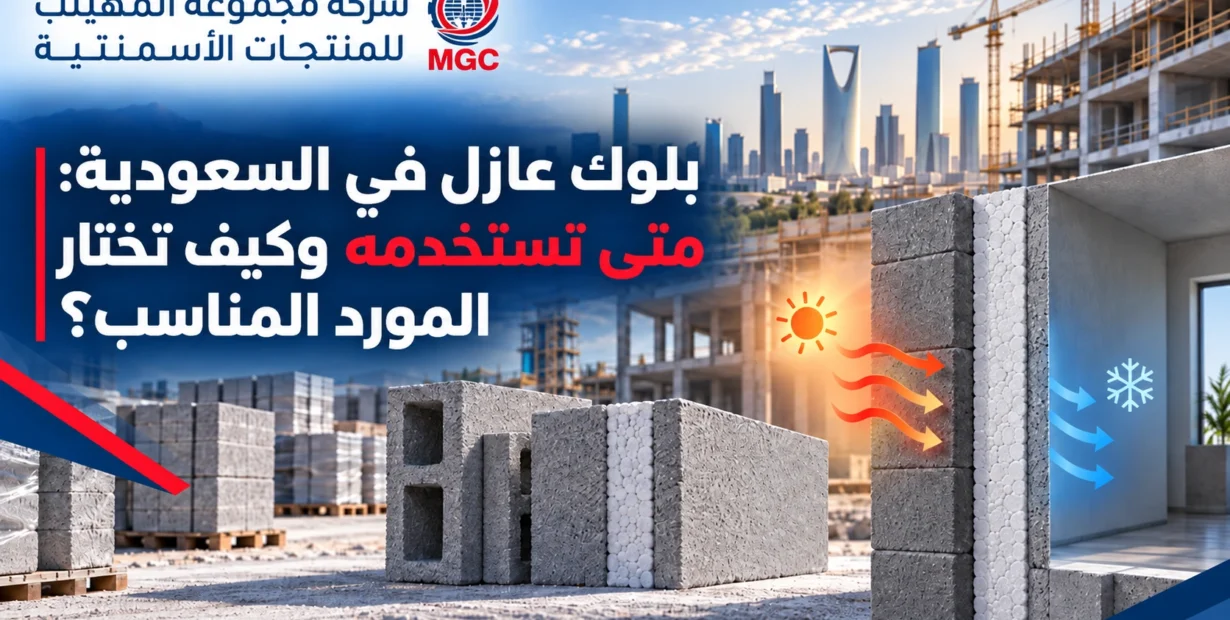 بلوك عازل في السعودية: متى تستخدمه وكيف تختار المورد المناسب؟