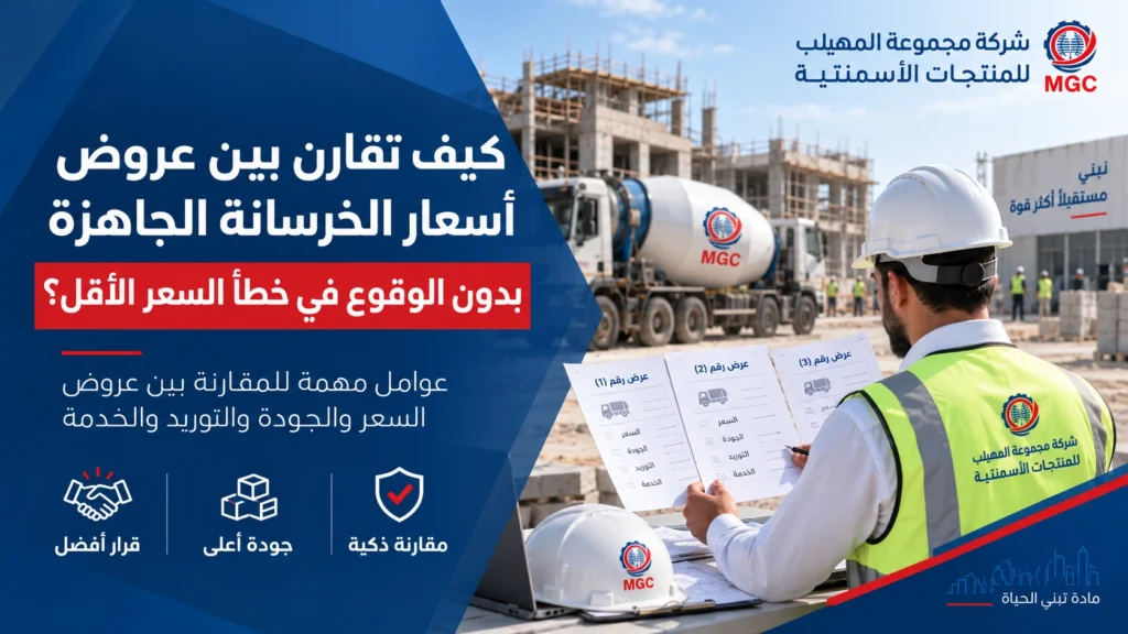 كيف تقارن بين عروض أسعار الخرسانة الجاهزة بدون الوقوع في خطأ السعر الأقل؟