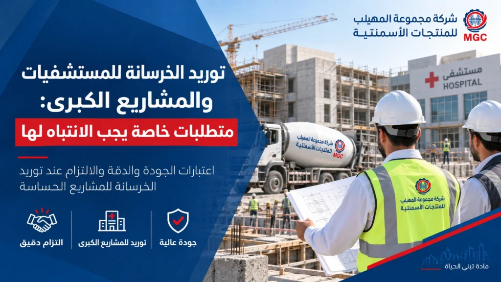 توريد الخرسانة للمستشفيات والمشاريع الكبرى: متطلبات خاصة يجب الانتباه لها
